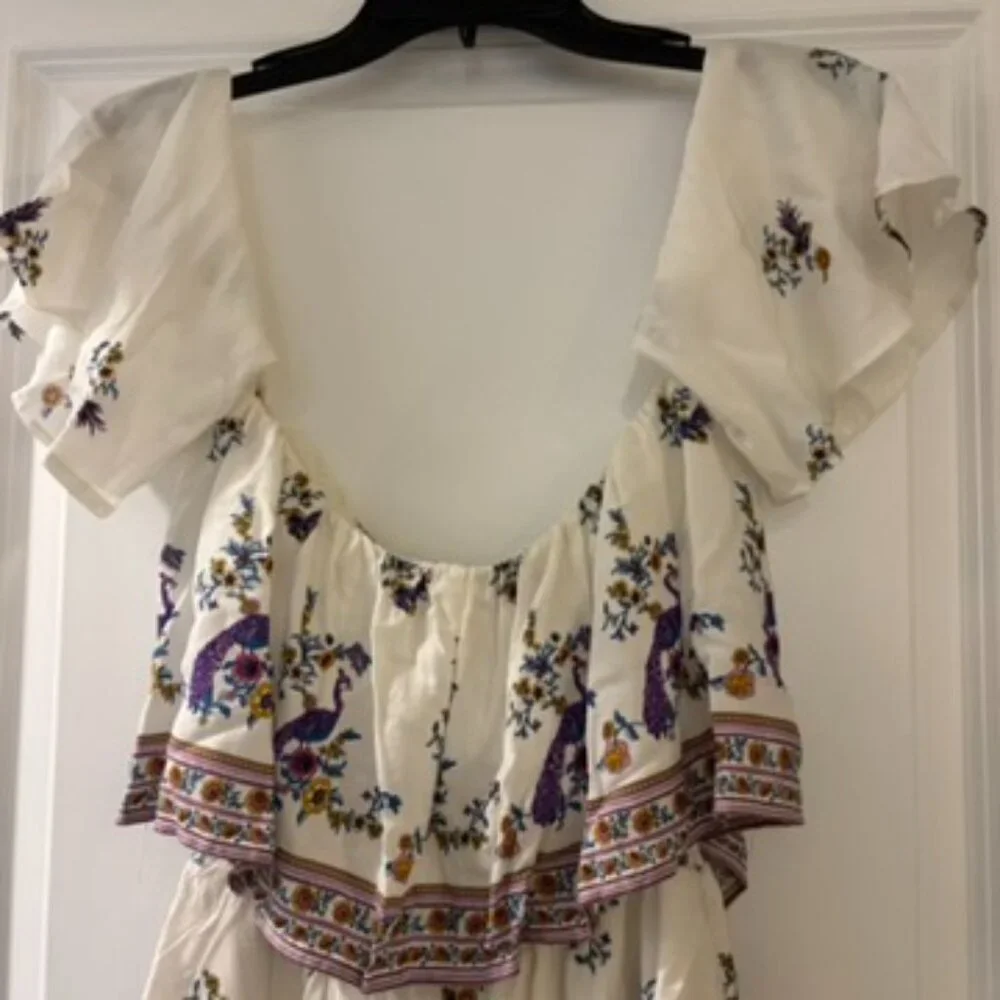 Forever 21 Off The Shoulder White Boho Romper - Picture 7 of 8